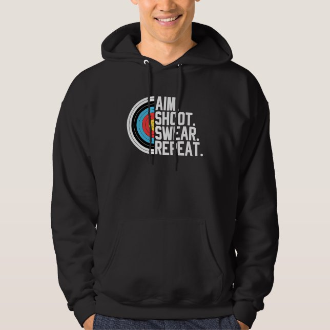 Archery Aim Shoot Swear Target Archer Hoodie (Framsida)