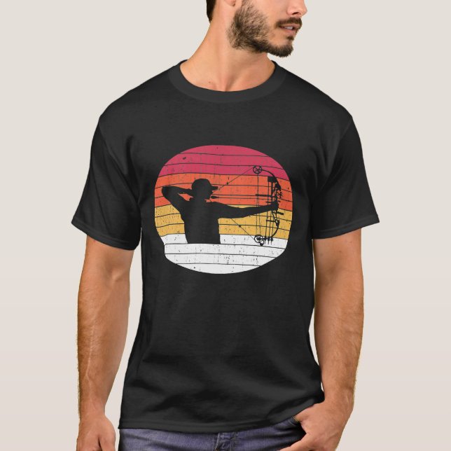 Archery Bow Hunting Vintage Retro T Shirt (Framsida)
