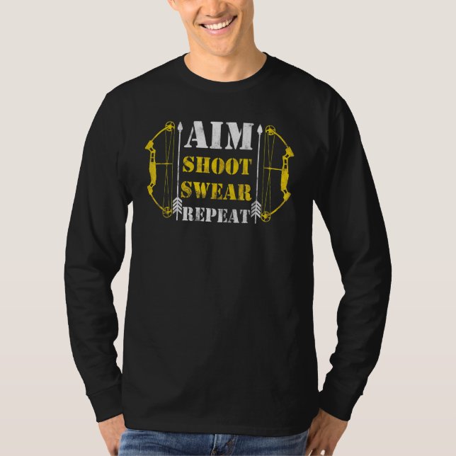 Archery Bows Hunting Shoot Sport Bowman T Shirt (Framsida)