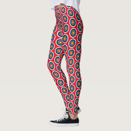 Archery Bullseye Target och Prows Mönster på Red Leggings