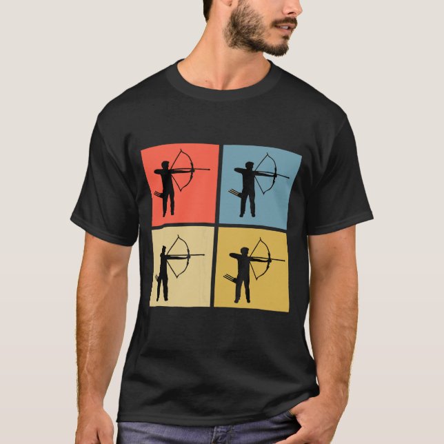 Archery Colorful Retro T Shirt (Framsida)