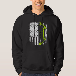 Archery Compound Bow USA flagga Hoodie
