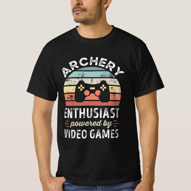 Archery Enthusiast med videospel T Shirt (Framsida)