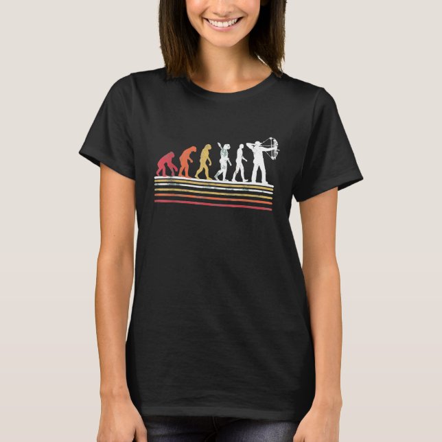 Archery Evolution Retro Stil Funny Bow Hunting Ar T Shirt (Framsida)