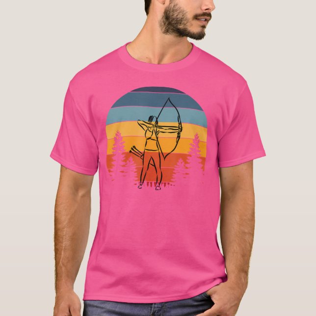 Archery Girl Archer Bow Longbow Hand plockade T Shirt (Framsida)