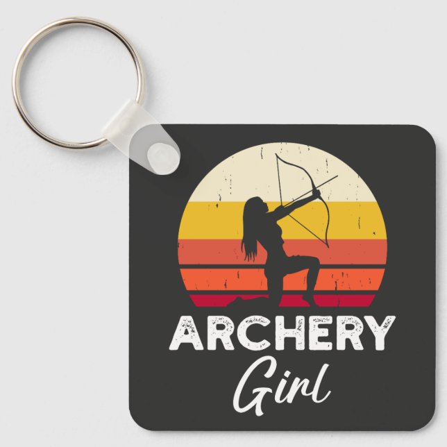 Archery Girl Bow and Arrow Nyckelring (Framsida)