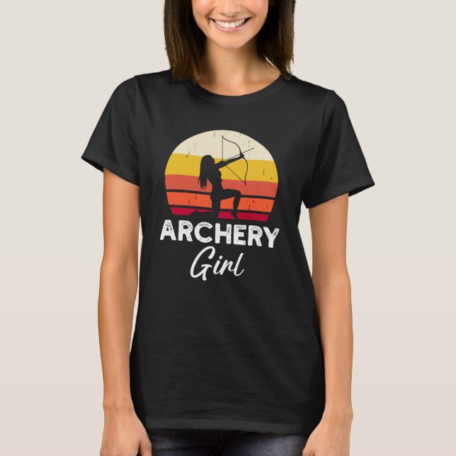 Archery Girl Bow and Arrow T Shirt (Framsida)