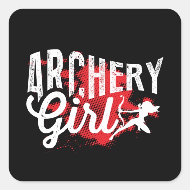 Archery Girl Fyrkantigt Klistermärke (Framsida)