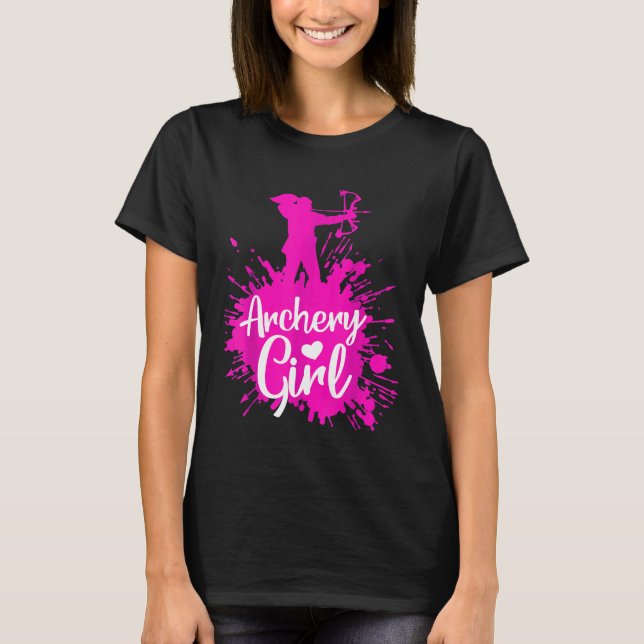 Archery Girl Womens Kärlek Bow Hunting Cute Archer T Shirt (Framsida)