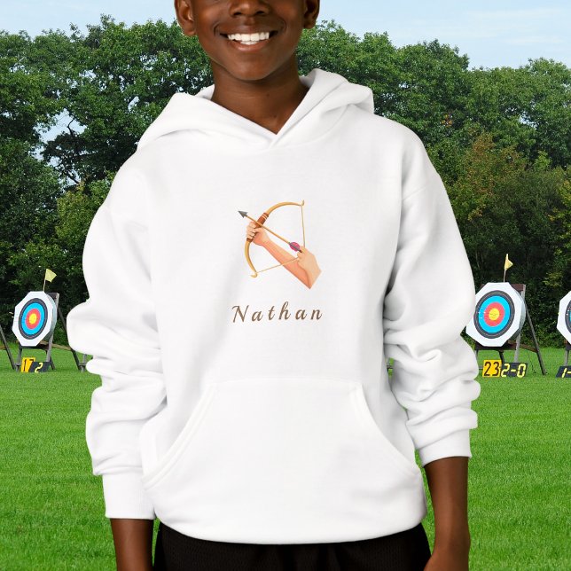 Archery Händer Bow & Arrow Kids Namn Pastel Cream T Shirt (Skapare uppladdad)