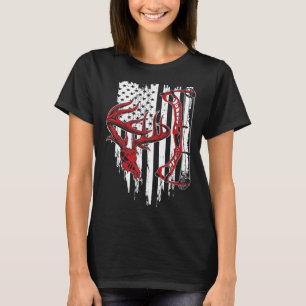 Archery Hunt Vintage American Flagga Bow Hunting T Shirt