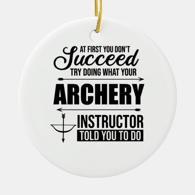 Archery Instructor Coach Julgransprydnad Keramik (Framsidan)