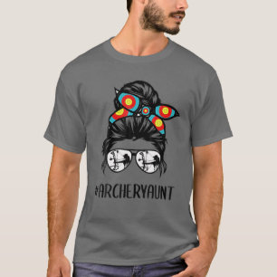 Archery Moster Life Messy Bun Hair Glasses Mor T Shirt