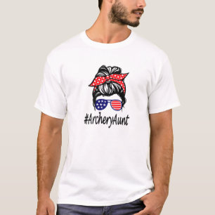 Archery Moster Life Messy Bun Hair Glasses Mor T Shirt