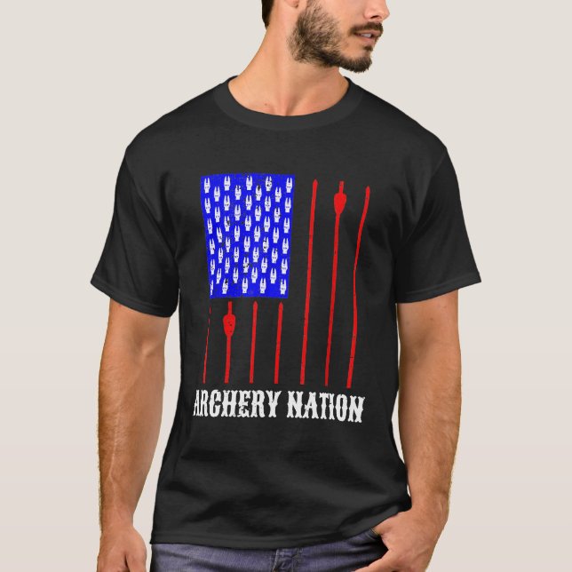 Archery Nation American Flagga Archery T Shirt (Framsida)