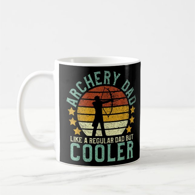 Archery Pappa Funny Fars dag Gift for Archer Bow Kaffemugg (Vänster)