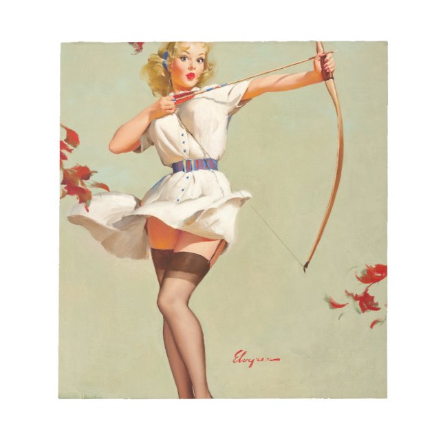 Archery Pin-Up Girl Anteckningsblock (Framsida)