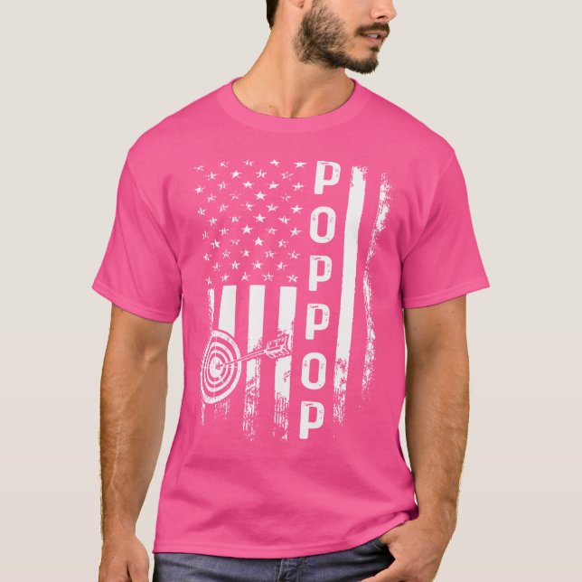 Archery Poppop America Flagga Julafton T Shirt (Framsida)