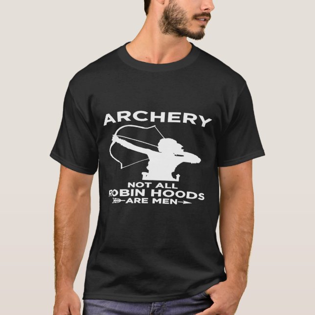 Archery Robin Huva Women Bow Hunting T Shirt (Framsida)