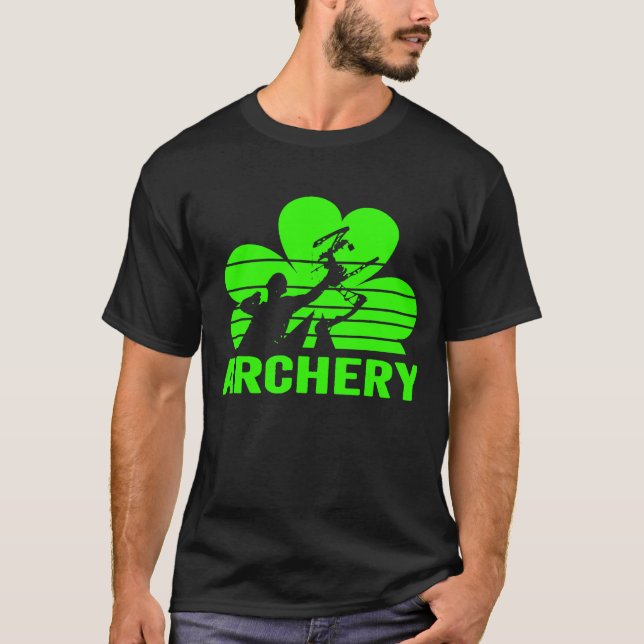 Archery Shamrock St patricks day T Shirt (Framsida)