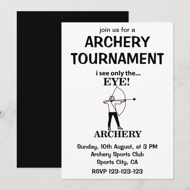 Archery Sports Bow Arrow Archery Inbjudningar (Fram/baksida)