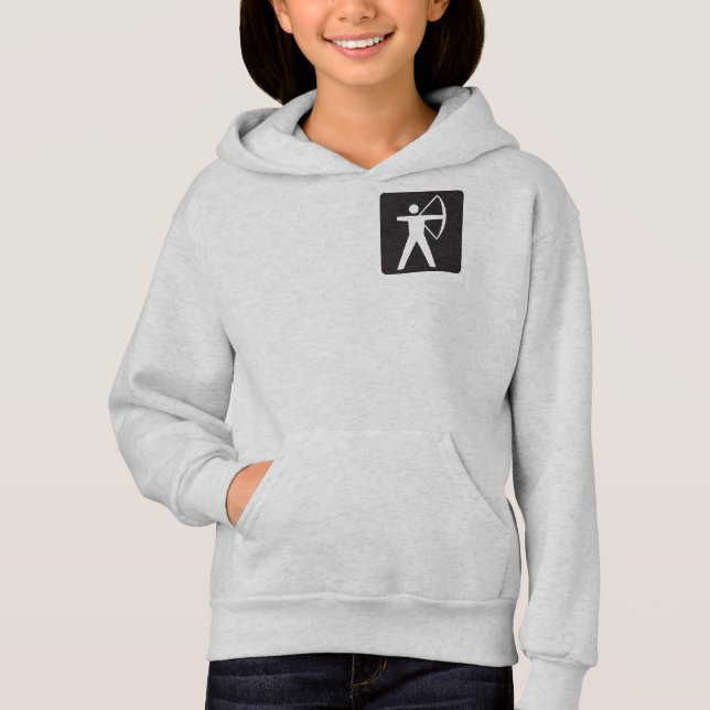 Archery Symbol Girls Hoodie Tee Shirt (Framsida)