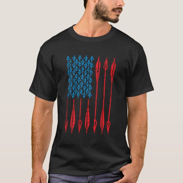 Archery Usa American Flagga Arrows T Shirt (Framsida)