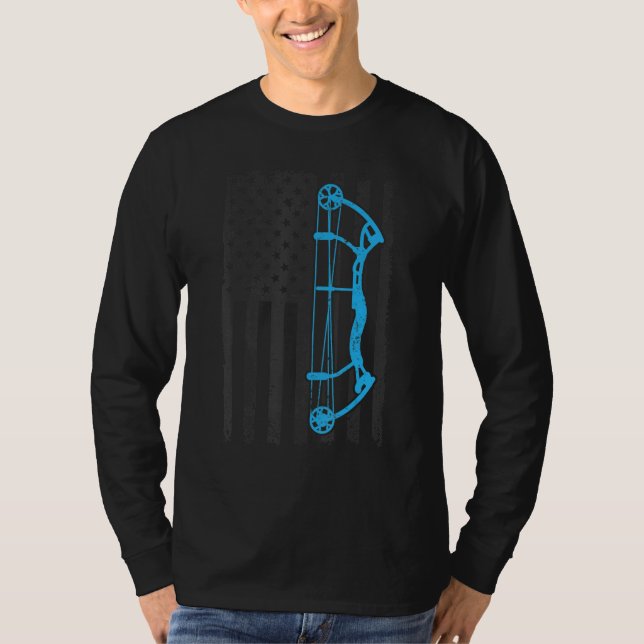 Archery USA American Flagga Bowhunting Archer Comp T Shirt (Framsida)