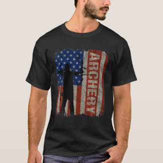 Archery USA American Flagga Vintage 4:e juli-gåva T Shirt