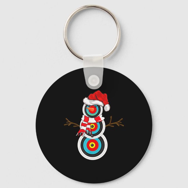 Archery Xmas Gift Santa Hat Snowman Archery Christ Nyckelring (Framsida)