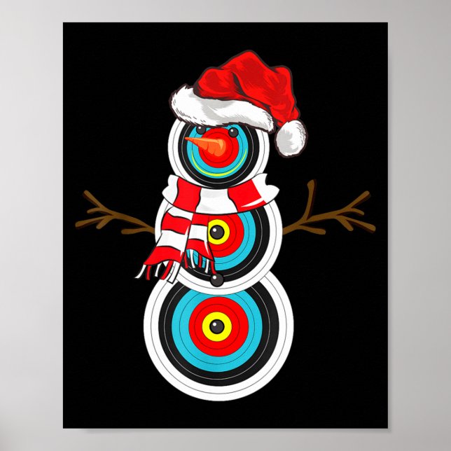 Archery Xmas Gift Santa Hat Snowman Archery Christ Poster (Framsidan)