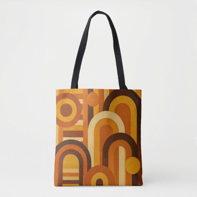 Arches and Sunspots Retro MCM Geometric Design Tygkasse (Framsida)