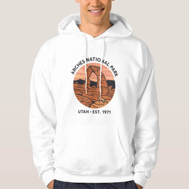 Arches Delicate Arch Vintage Utah Desert Park Hoodie (Framsida)