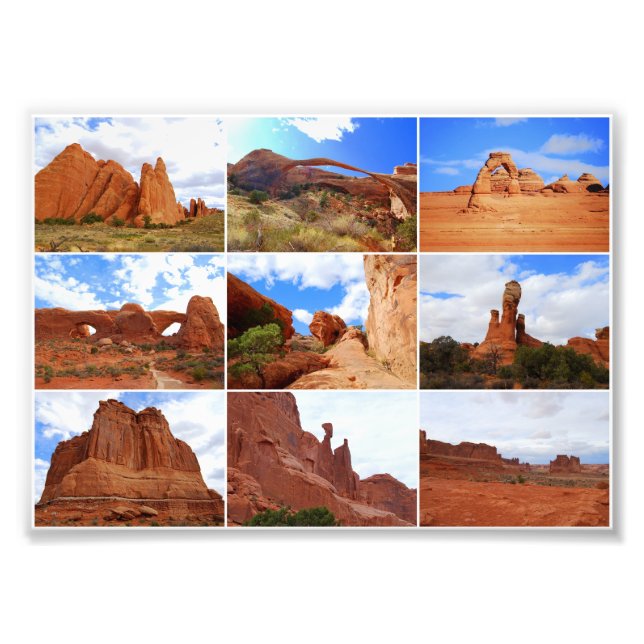 Arches National Park Collage Fototryck (Framsidan)
