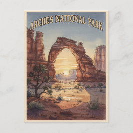 Arches National Park Delicate Arch Vintage Resa Vykort