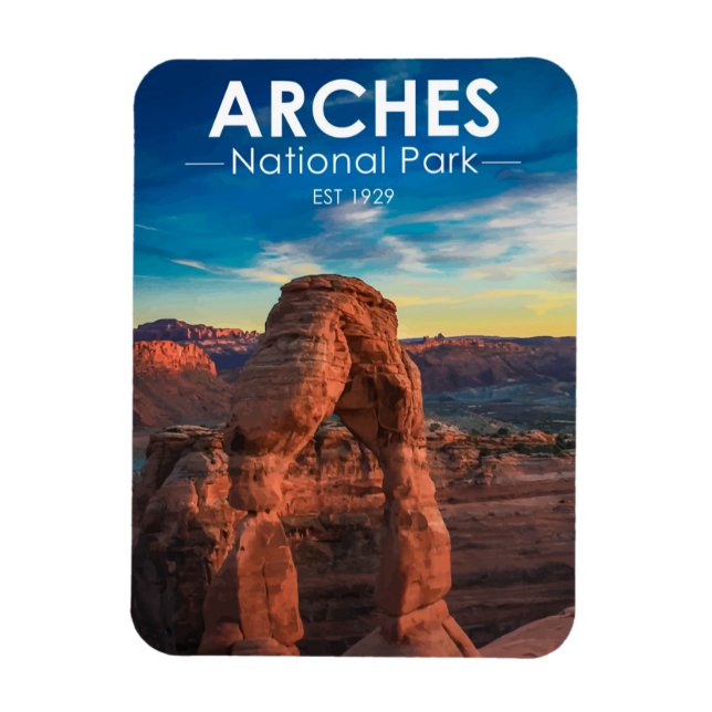 Arches National Park Delikat Arch Magnet (Vertikal)