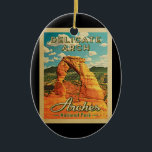 Arches National Park - Delikat Arch Vintage Julgransprydnad Keramik<br><div class="desc">Nationalparken vintage resor Arches nationalpark - Fintvätt av ömtålig båge med den naturliga röda stenen av Fintvätt.</div>