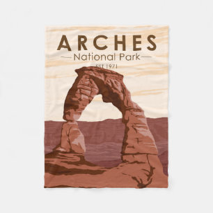 Arches National Park Delikate Arch Vintage Fleecefilt