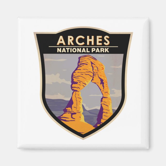 Arches National Park Delikate Arch Vintage Magnet (Framsidan)