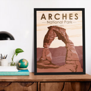 Arches National Park Delikate Arch Vintage Poster