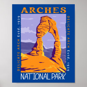 Arches National Park Delikate Arch Vintage Poster