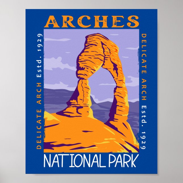 Arches National Park Delikate Arch Vintage Poster (Framsidan)