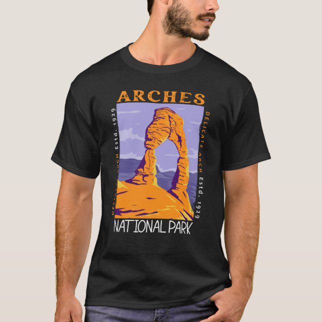 Arches National Park Delikate Arch Vintage T Shirt (Framsida)