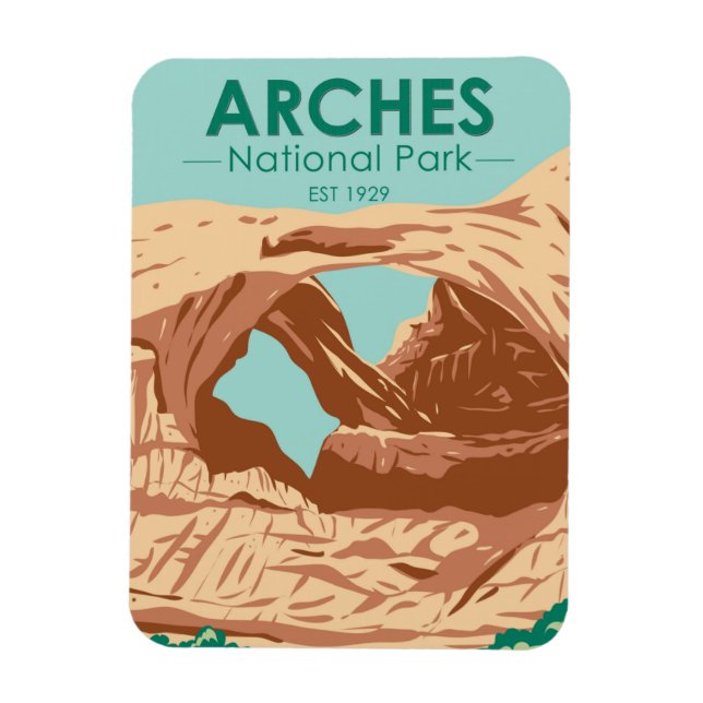 Arches National Park Dubbla Arch Magnet (Vertikal)