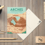 Arches National Park Dubbla Arch-vykort Vykort<br><div class="desc">Archar vektorteckningens design. Parken ljuger norr om Moab i delstaten Utah. Vid gränsen till Colorado-floden i sydost kallas det för mer än 2 000 naturliga sandstensbågar.</div>