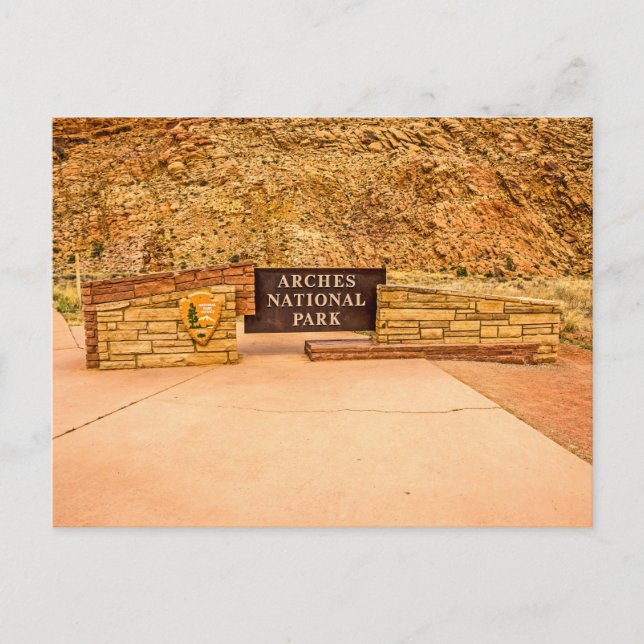 Arches National Park Entrance Sign Vykort (Framsida)