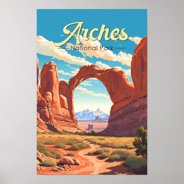 Arches National Park Illustration Retro Poster (Framsidan)