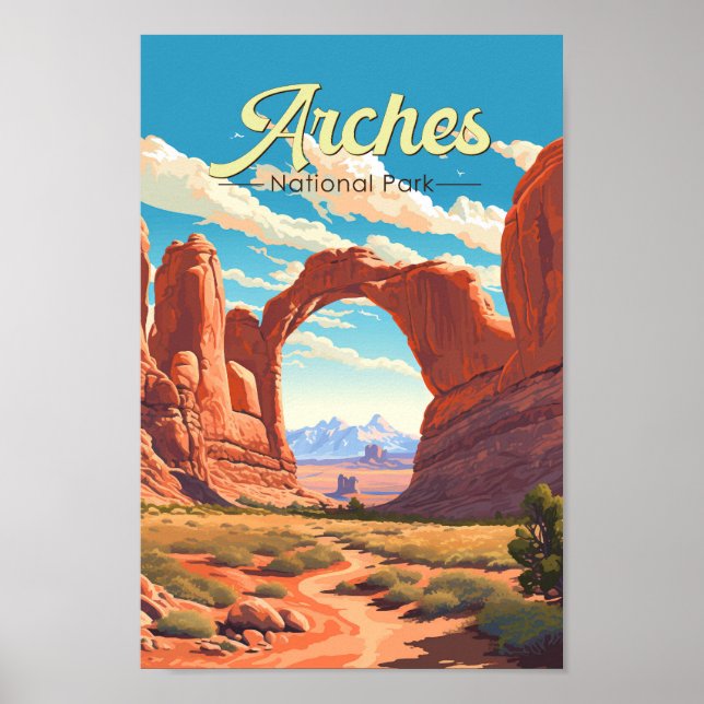 Arches National Park Illustration Retro Poster (Framsidan)