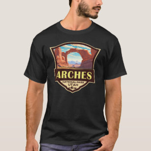 Arches National Park Illustration Retro T Shirt
