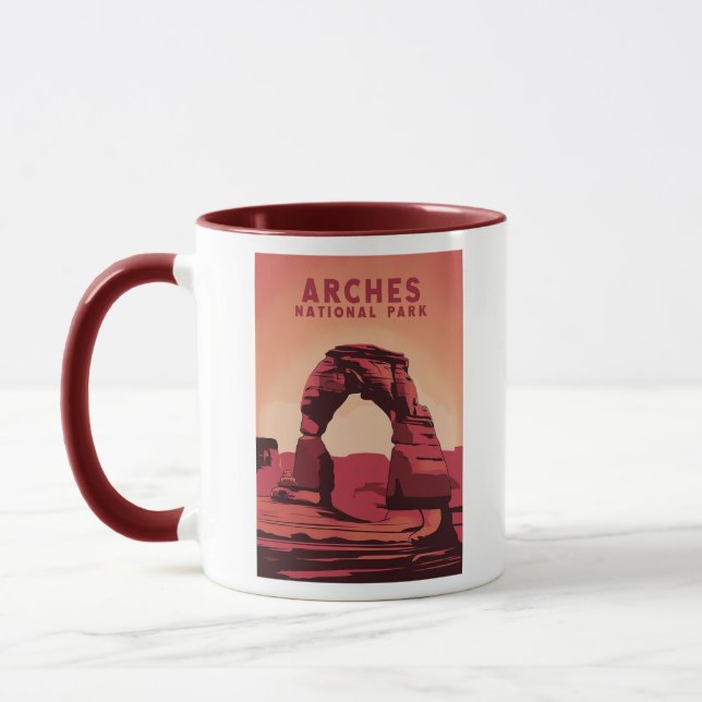 Arches National Park Minimalistic Illustration Mugg (Vänster)
